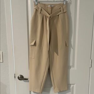 Stylish Tan Women's Pants with Belt